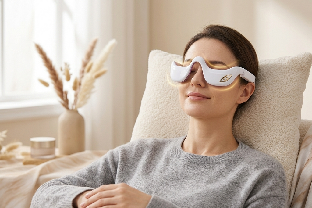 Elbo Beauty – Elektrische Augen-Wellnessbrille gegen Schwellungen & Augenringe