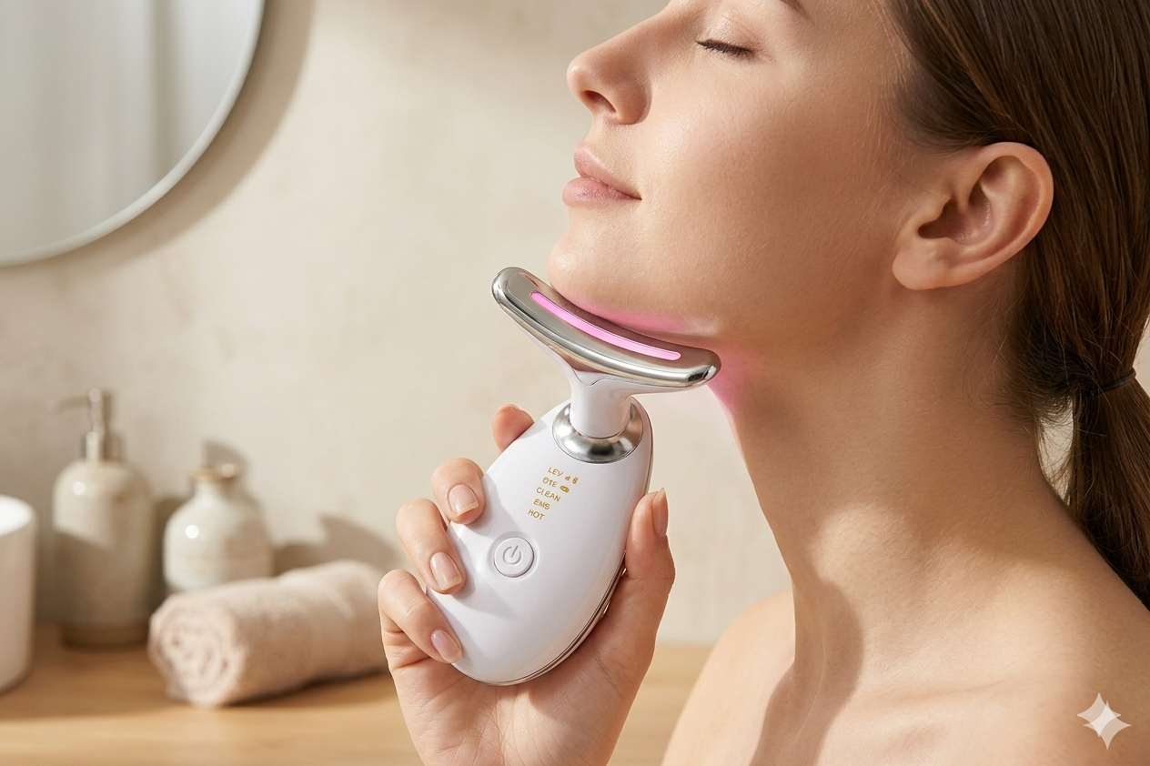 ELBO BEAUTY™ V-Sculpt & Lift – 3-in-1 EMS Thermal-Hals- & Gesichtsmassagegerät
