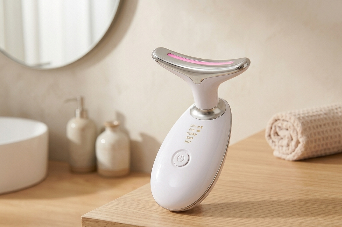 ELBO BEAUTY™ V-Sculpt & Lift – 3-in-1 EMS Thermal-Hals- & Gesichtsmassagegerät